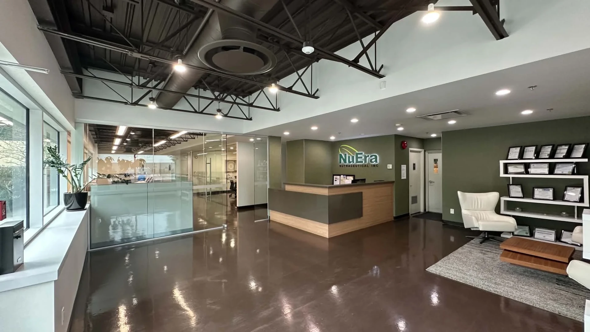 NuEra Nutraceutical reception and office interior